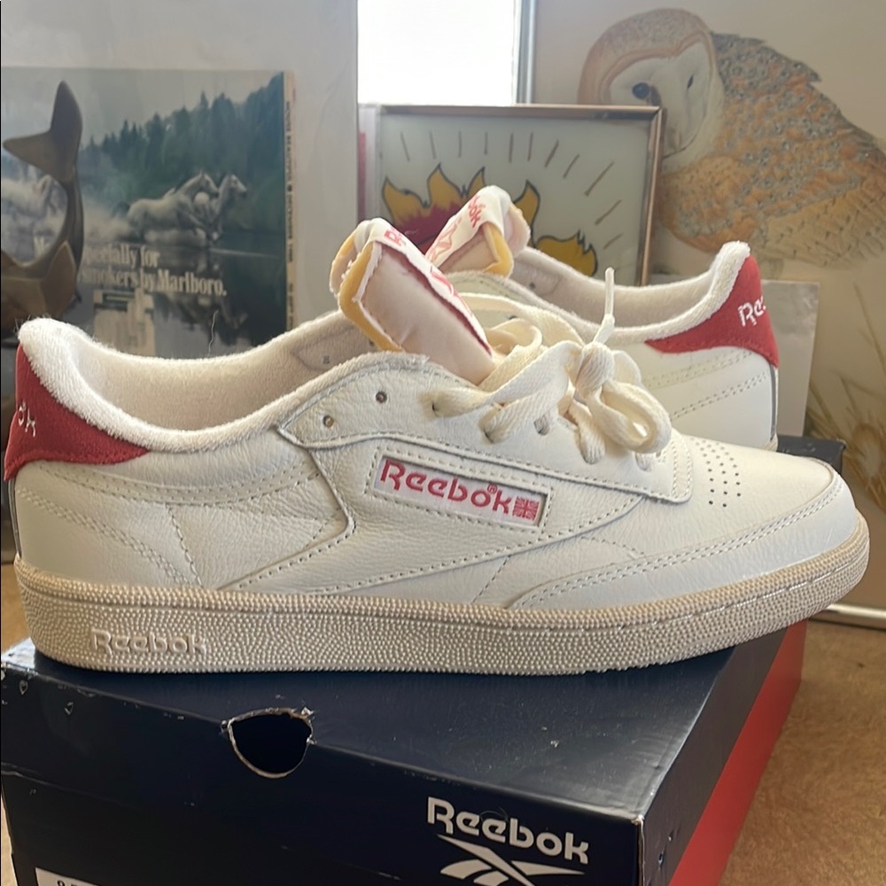 Reebok Kids White and Red Sneakers